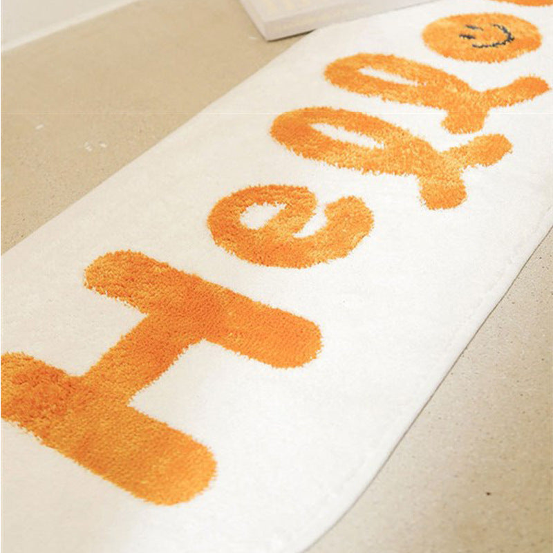 Hello Cartoon Pattern Rug, Washable