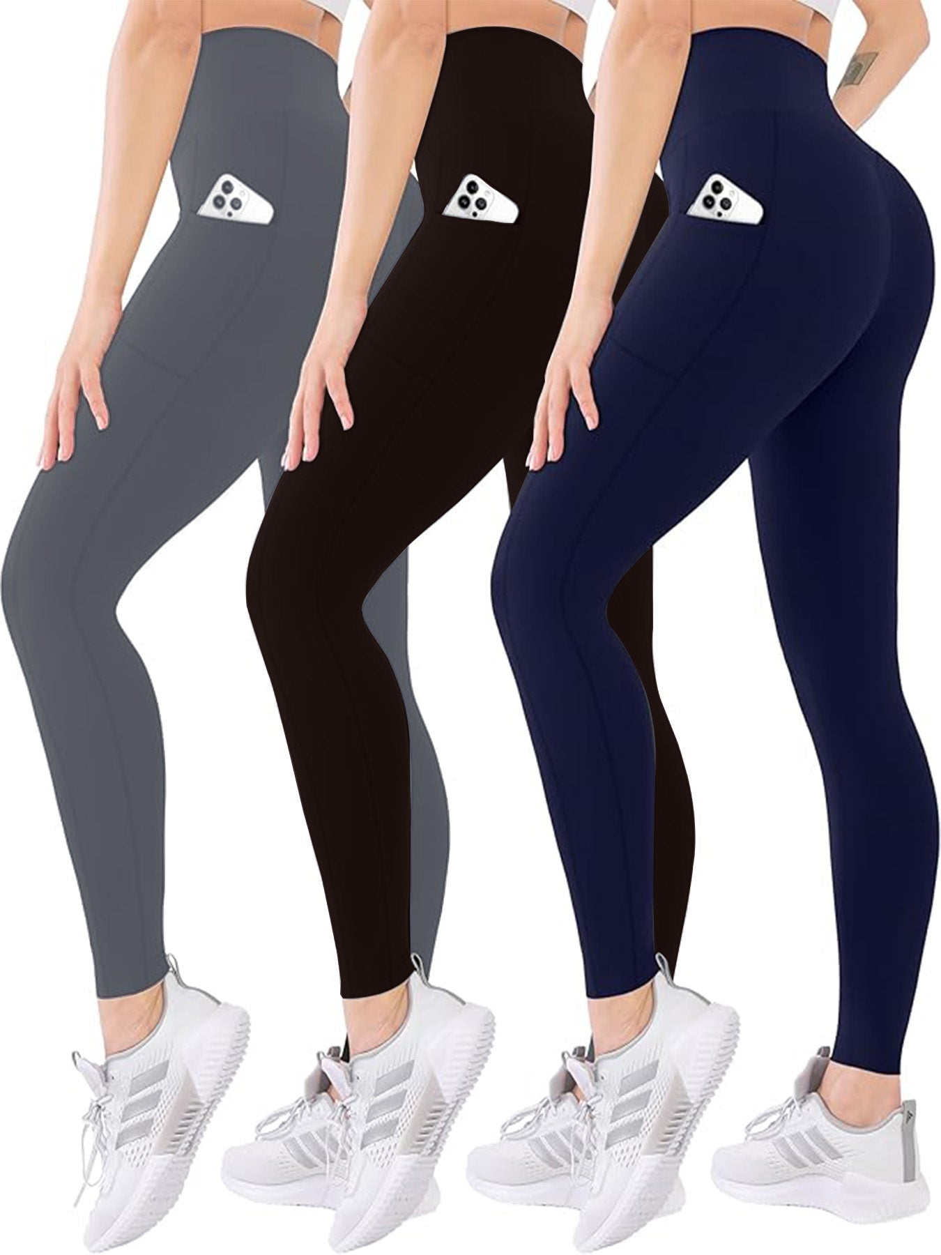 Three Piece Yoga Pants With Pockets