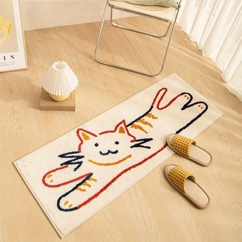Hello Cartoon Pattern Rug, Washable