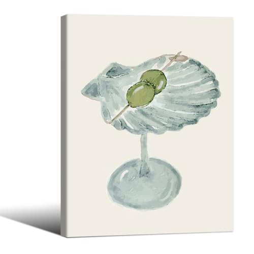 Cocktail Poster Alcohol Drink Wall Art Preppy Bar Cart Canvas Prints for Funky Bar Kitchen Wall Decor