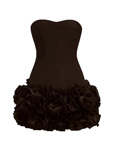 Layered Ruffle Edge Cocktail Party Dresses Sexy Strapless Homecoming Dresses Off Shoulder Satin Bodycon Mini Dresses