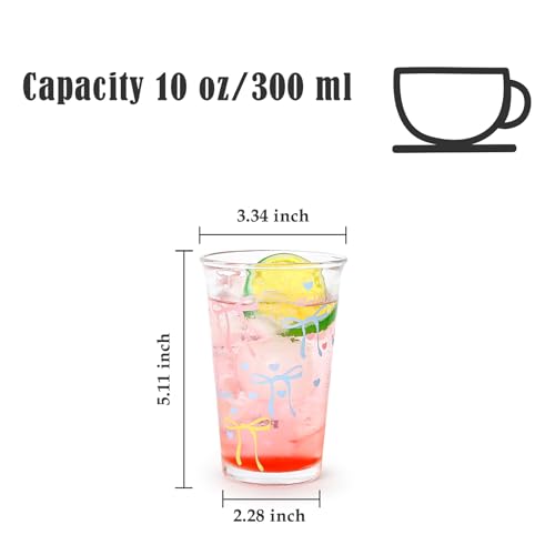 Colorful Bow Aesthetic Glassware Cups