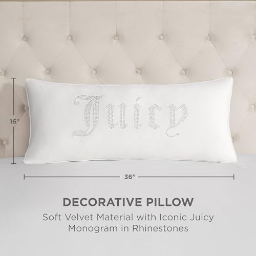 Juicy Couture Rectangle 1-Piece Living Room and Bedroom Décor, Decorative Accent, Premium Reversible Throw Pillow