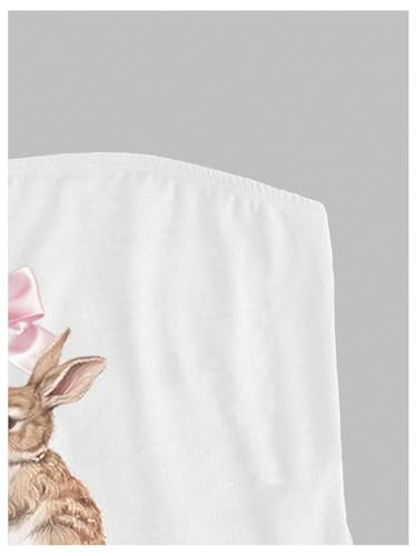 Women's Strapless Y2k Graphic Tube Crop Top Sleeveless Summer Bandeau Tops