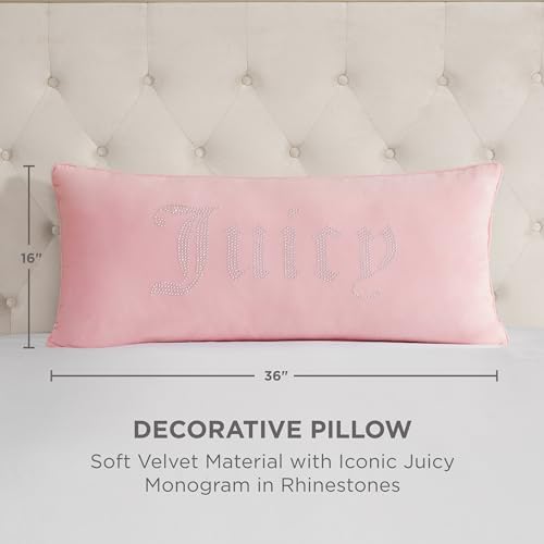 Juicy Couture Rectangle 1-Piece Living Room and Bedroom Décor, Decorative Accent, Premium Reversible Throw Pillow