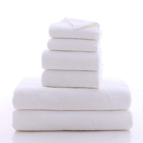 Ultra Soft Towel Set - Quick Drying - 2 Bath Towels 2 Hand Towels 2 Washcloths - Microfiber Coral Velvet Highly Absorbent Towel (6 Pcs)