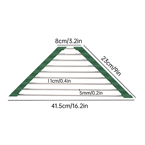 Triangle Foldable Dish Drying Rack, Small Roll-Up - Stainless Steel Over Sink Drainer for Kitchen Sink Corner, Rustproof