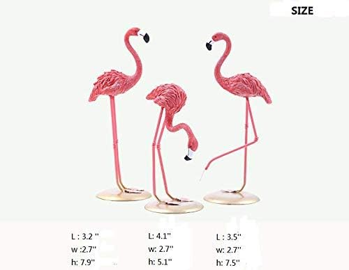 Flamingo Statues Flamingo Decor Home Desk Collectible Figurines Tabletop Gift 3Pcs Pink 7.8" H