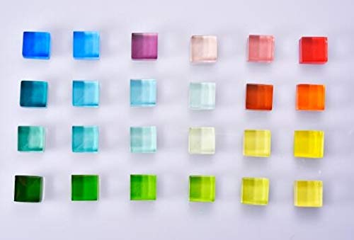 Set of 24-Piece Colorful Glass Refrigerator Magnets