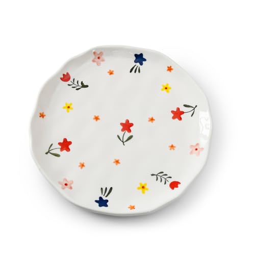 Ceramic Dinner Plates, 8" Modern Rustic Appetizer Plate