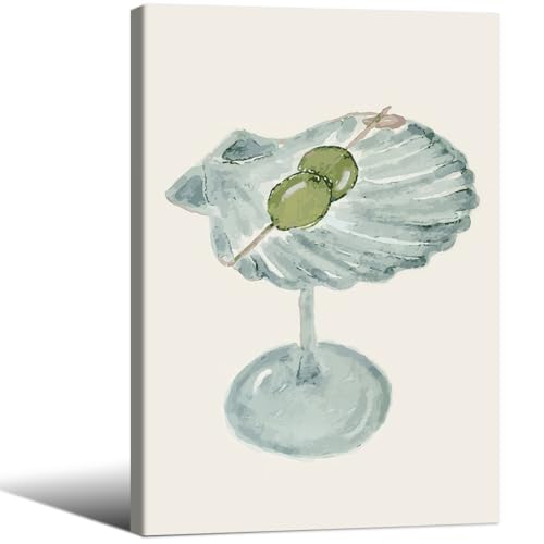 Cocktail Poster Alcohol Drink Wall Art Preppy Bar Cart Canvas Prints for Funky Bar Kitchen Wall Decor