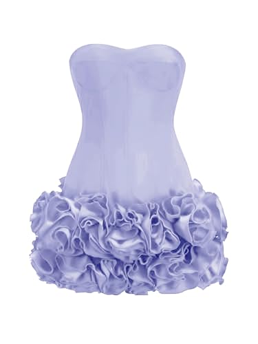 Layered Ruffle Edge Cocktail Party Dresses Sexy Strapless Homecoming Dresses Off Shoulder Satin Bodycon Mini Dresses