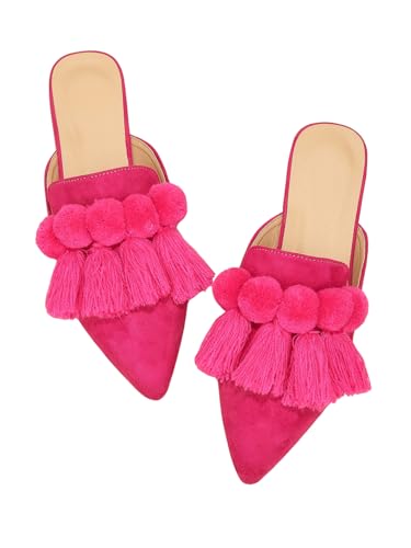 Women's Dress Shoes Slip On Flats Comfortable Pointed Toe Mules Dressy Casual Loafers Shoes