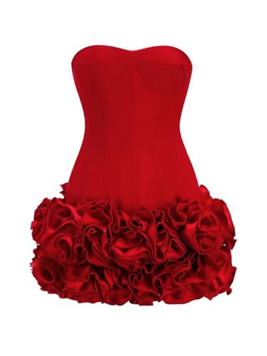 Layered Ruffle Edge Cocktail Party Dresses Sexy Strapless Homecoming Dresses Off Shoulder Satin Bodycon Mini Dresses