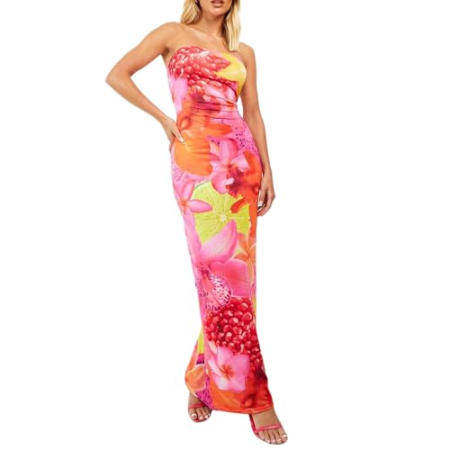 Women Sexy Floral Bodycon Maxi Dress Elegant Dress Sleeveless Summer Long Dress Cocktail Party Dress
