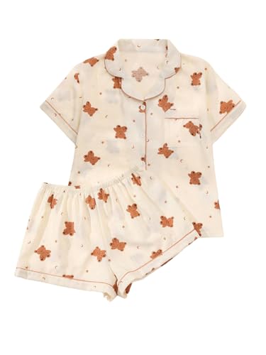 Women's Silk Satin Pajama Set Print Sleepwear Short Sleeve Button Down Pjs Shorts Cheetah Loungewear