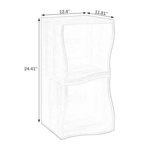 Double Layered Independent Storage Rack, Full Circular Color Blocking Bookshelf, Suitable for Home, Office, Living Room, (11.81x24.41x12.4)