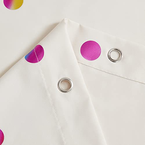 Fabric Shower Curtains with 12 Hooks for Bathroom Metallic Polka Dot Curtains Waterproof Shower Curtains with Grommet for Washable Shower Curtain Sets