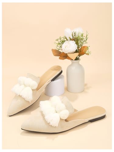 Women's Dress Shoes Slip On Flats Comfortable Pointed Toe Mules Dressy Casual Loafers Shoes