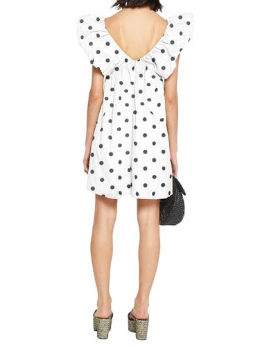 Women's Mini Dress V Neck Puff Sleeve Dress Short Babydoll Bow Dress