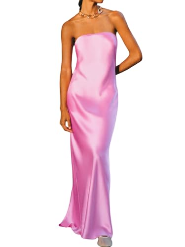 Women Floral Strapless Maxi Dress Sexy Bodycon Backless Tube Long Dress Summer Off Shoulder Cocktail Dresses