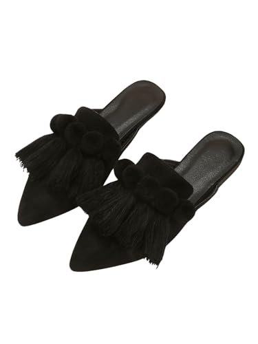 Women's Dress Shoes Slip On Flats Comfortable Pointed Toe Mules Dressy Casual Loafers Shoes