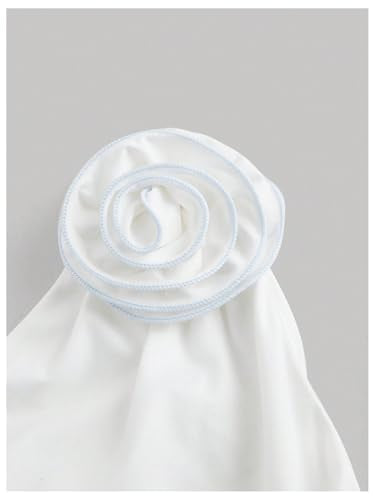 Women's Y2k 3D Floral Asymmetrical Neck Crop Top Tight Fitted Shirt