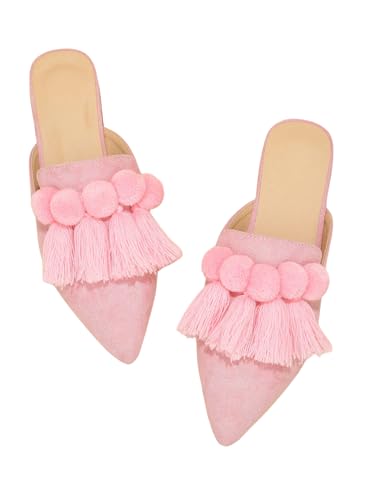 Women's Dress Shoes Slip On Flats Comfortable Pointed Toe Mules Dressy Casual Loafers Shoes