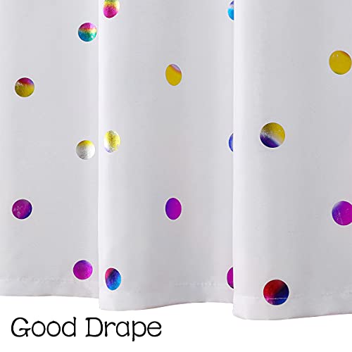 Fabric Shower Curtains with 12 Hooks for Bathroom Metallic Polka Dot Curtains Waterproof Shower Curtains with Grommet for Washable Shower Curtain Sets