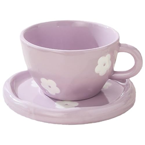 Coquette Bow Coffee Mug Personalized Set with Saucer Mug Porcelain Coffee Tea Cup 12oz