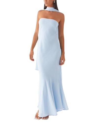 Women Y2k Floral Strapless Dress Sexy Backless Tube Maxi Dress Sleeveless Mesh Bodycon Long Dress