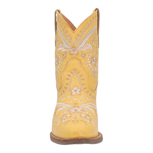 Womens Primrose Metallic Embroidered Floral Snip Toe Casual Boots Ankle Mid Heel 2-3"