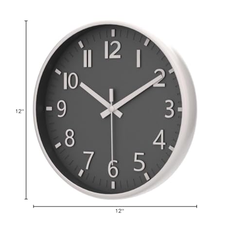Wall Clocks Battery Operated - 12 inch Silent Non Ticking Modern