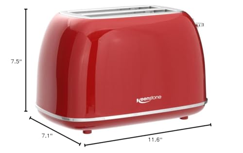 Toaster 2 Slice Stainless Steel with 6 Bread Shade Settings, Retro Toaster with Extra Wide Slot