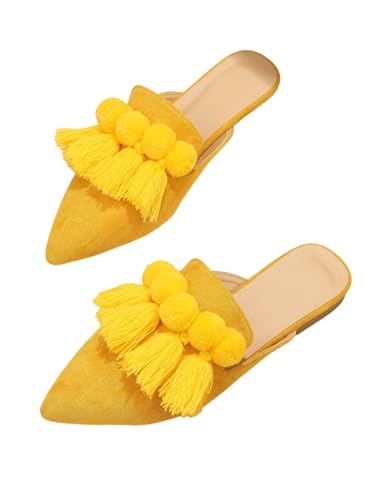 Women's Dress Shoes Slip On Flats Comfortable Pointed Toe Mules Dressy Casual Loafers Shoes