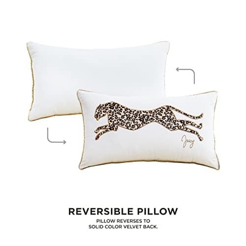 Juicy Couture Rectangle 1-Piece Living Room and Bedroom Décor, Decorative Accent, Premium Reversible Throw Pillow