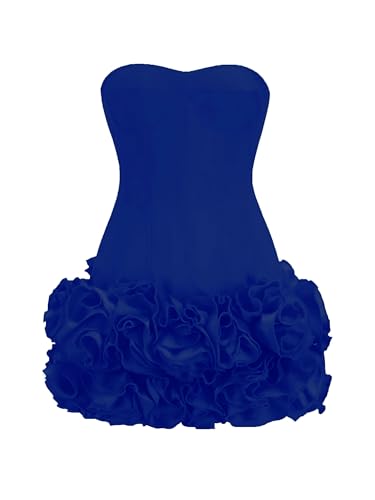 Layered Ruffle Edge Cocktail Party Dresses Sexy Strapless Homecoming Dresses Off Shoulder Satin Bodycon Mini Dresses