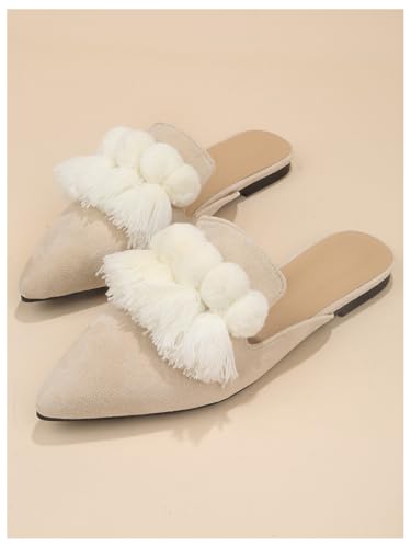 Women's Dress Shoes Slip On Flats Comfortable Pointed Toe Mules Dressy Casual Loafers Shoes