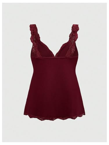 Women's Coquette Tank Tops Y2K Lace Trim Crop Top Bowknot Deep V Neck Sleeveless Camisole Blouse