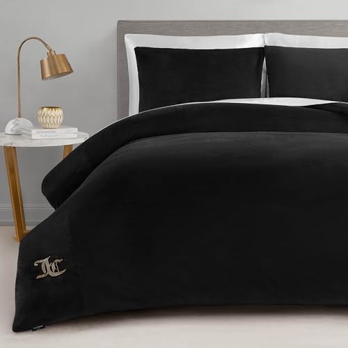 Juicy Couture Solid Velour 3-Piece King Comforter Set â€?Luxurious Bedding Ensemble