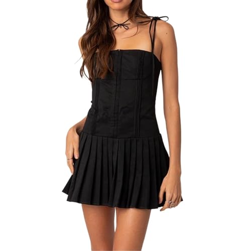 Women's French Sexy Slim Dress Backless Strappy Halter Dress