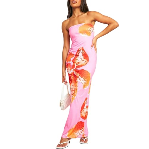 Women Sexy Floral Bodycon Maxi Dress Elegant Dress Sleeveless Summer Long Dress Cocktail Party Dress