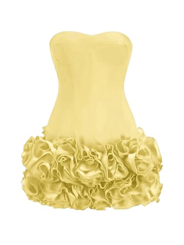 Layered Ruffle Edge Cocktail Party Dresses Sexy Strapless Homecoming Dresses Off Shoulder Satin Bodycon Mini Dresses