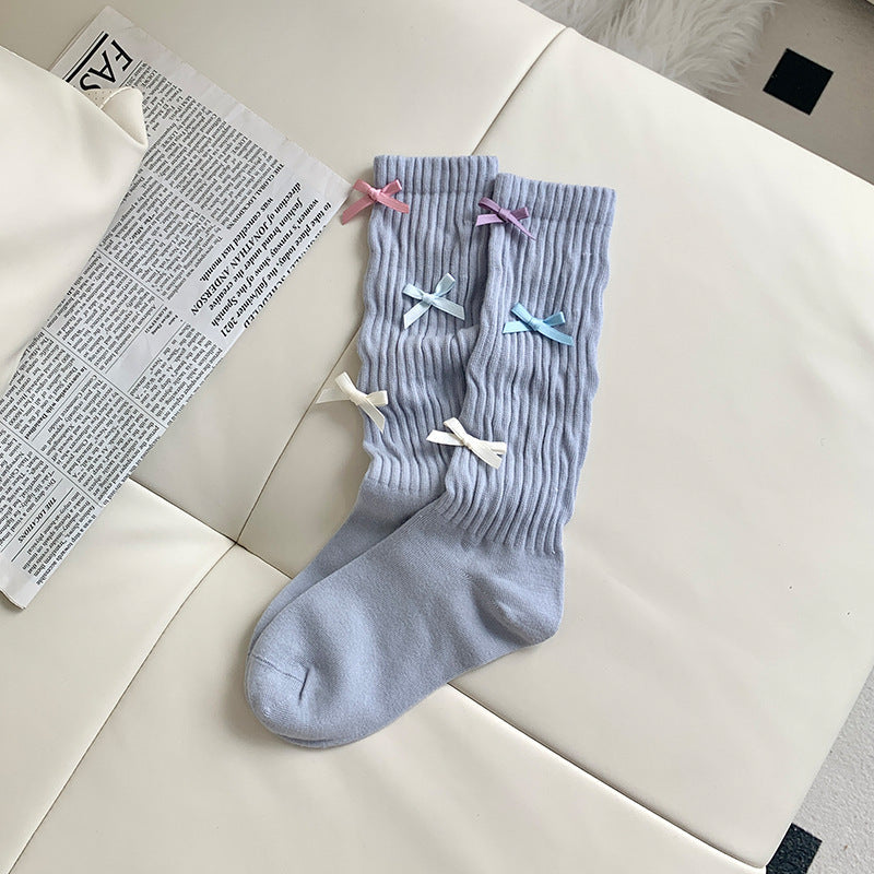 New Bow Tube Socks Women