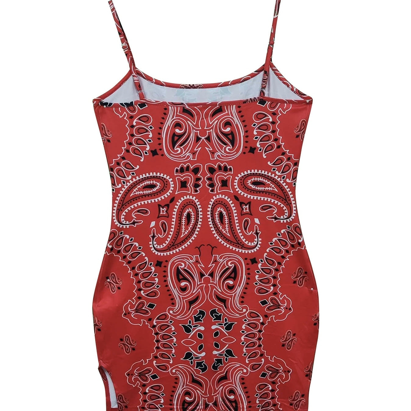 Ladies' Fashionable Cashew Print Sexy And Hot Hip Hugging Suspender Dress