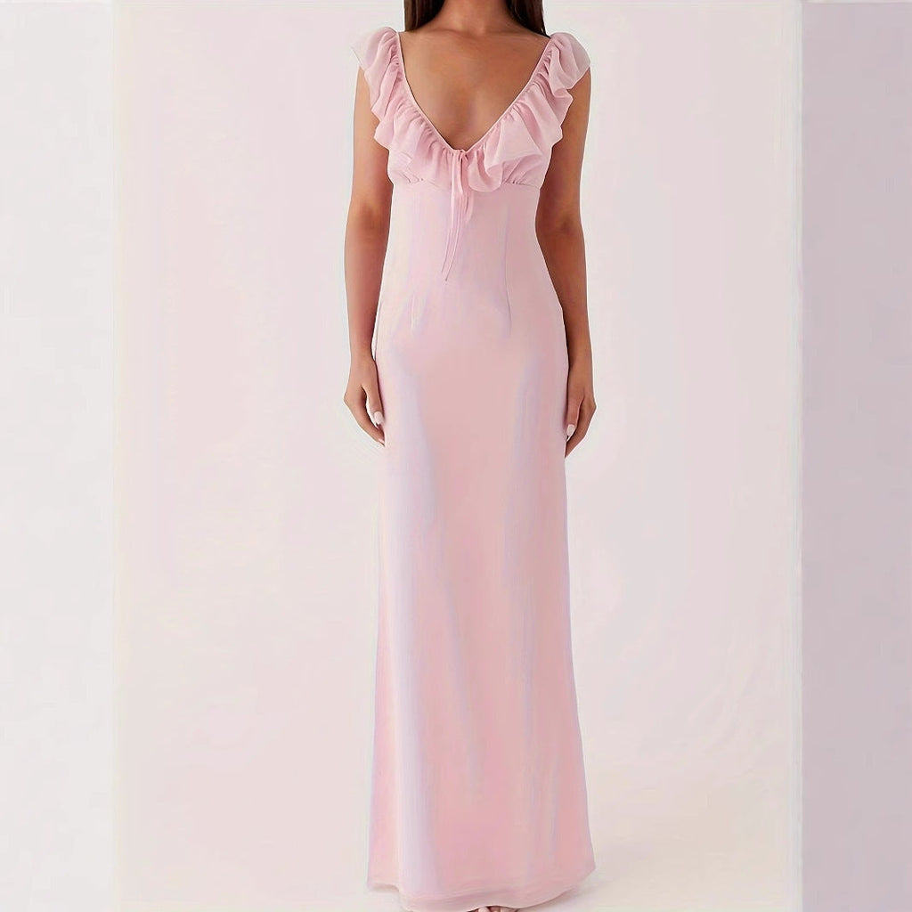 Fashion Ladies Fashion Sleeveless Waist Dress