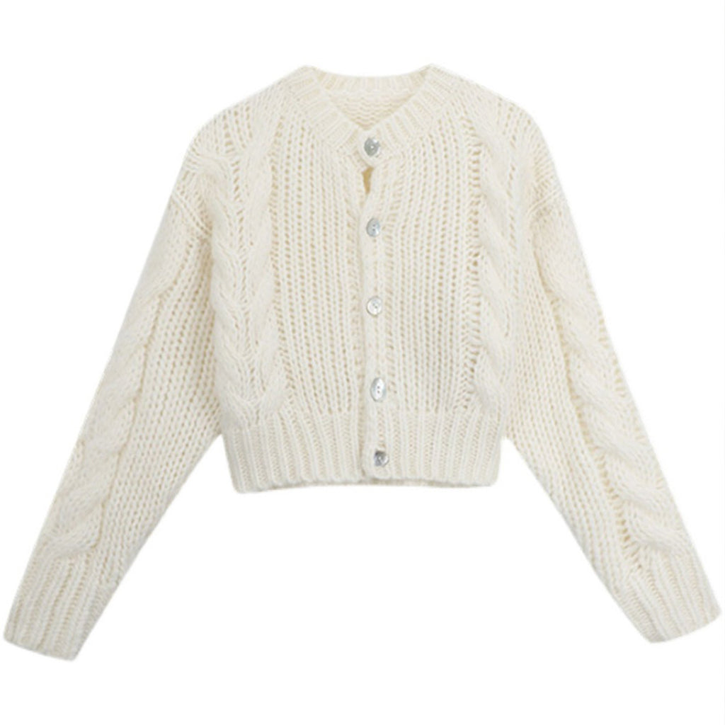 Knitted Sweater Women's Mohair Wool Loose Cardigan Jacket, Knit Top, Handmade Clothing, Gift For Women, Hand-knit Outfit