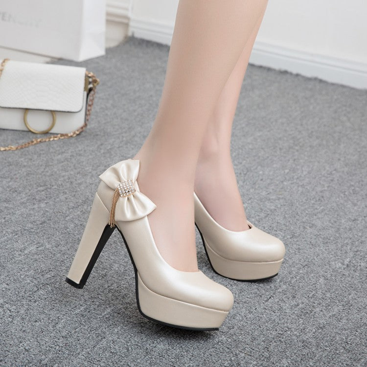 Ladies Bow High Heels