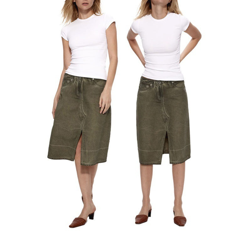 Women's Shoulder Round Neck T-shirt Slim Fit Slimming