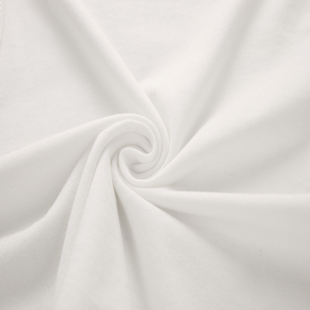 I ❤️ My Boyfriend \ I Love Nerds Letter Print Midriff-baring Short Sleeve